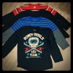 4 Long Sleeve Shirts Size 5T Skull Skate Bundle